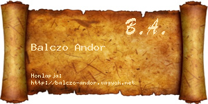 Balczo Andor névjegykártya
