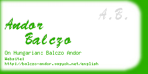 andor balczo business card